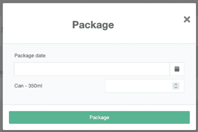 Batch Packaging Modal