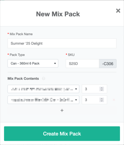 New Mix Pack Form