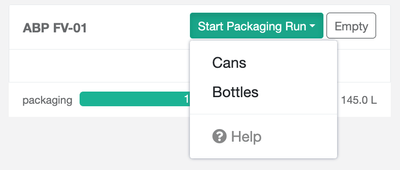 Start Packaging Run Dropdown